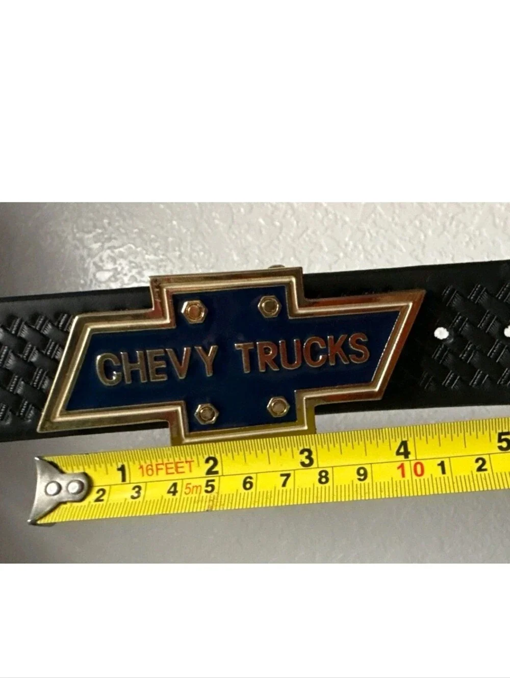 Chevrolet/Chevy Solid Brass Belt Buckle & Leather Waist Size 34 To 38 Chevy Logo
